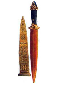 Церемониальный кинжал с ножнами из царской гробницы в Уре