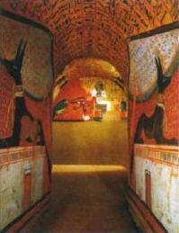 Настенные росписи в гробнице Тутанхамона.