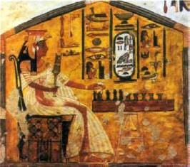 Царица Нефертити за игрой «Сенет».