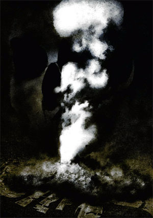  Облако пыли, поднятой энергией чудовищного взрыва, висело над Хиросимой 6 августа 1945 г